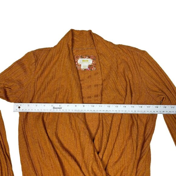 Maeve By Anthropologie omen's Mustard Wrap Top Size Small - Picture 7 of 10